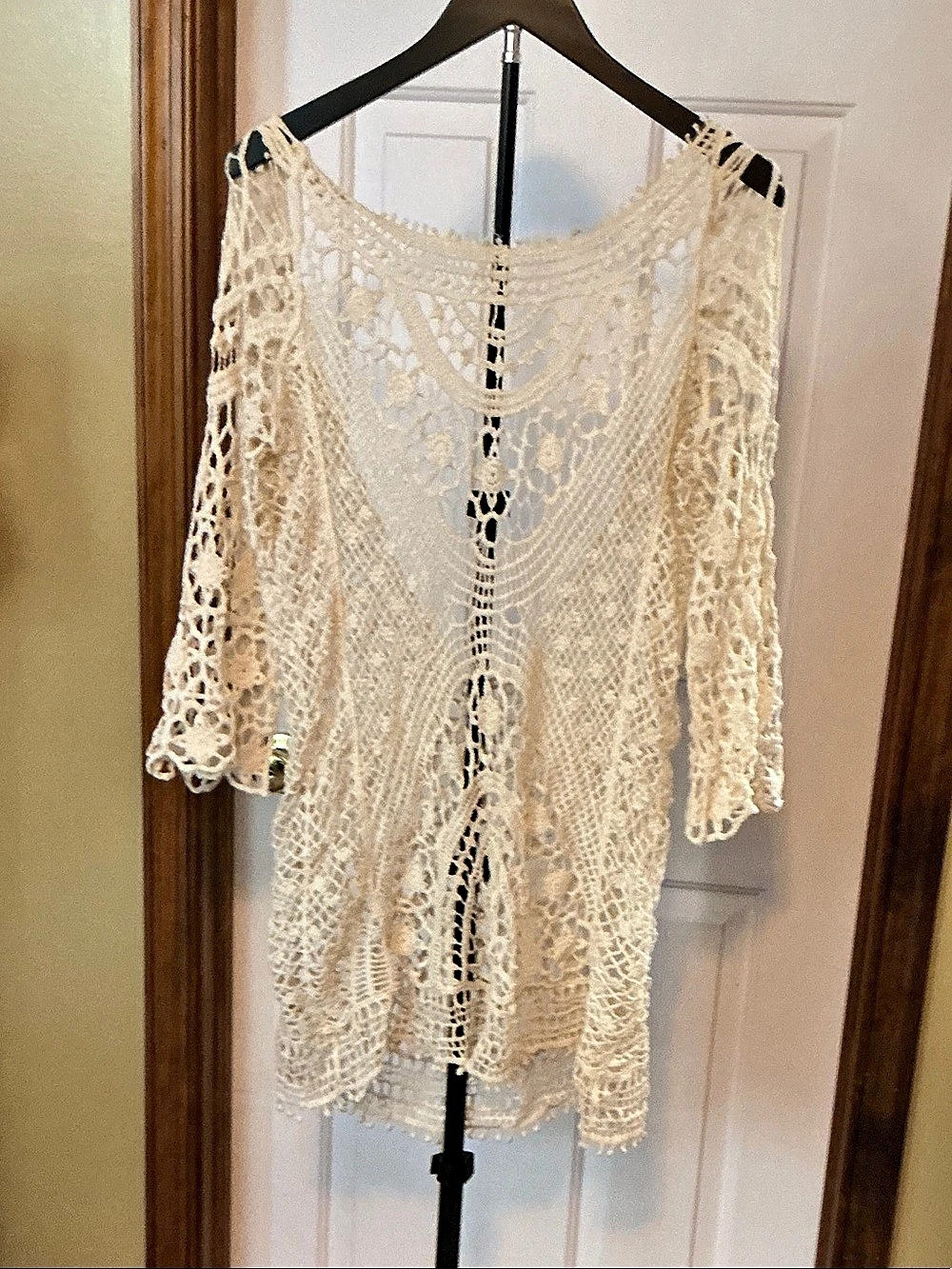 Crochet Tunic in Off White Like New